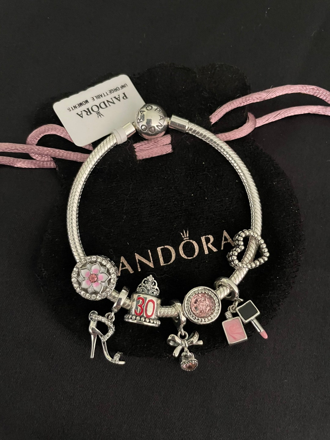 Pandora Bracelet With 30th Birthday Themed Charms - Etsy