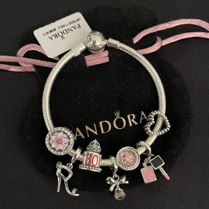 Pandora Bracelet With 30th Birthday Themed Charms Etsy Finland