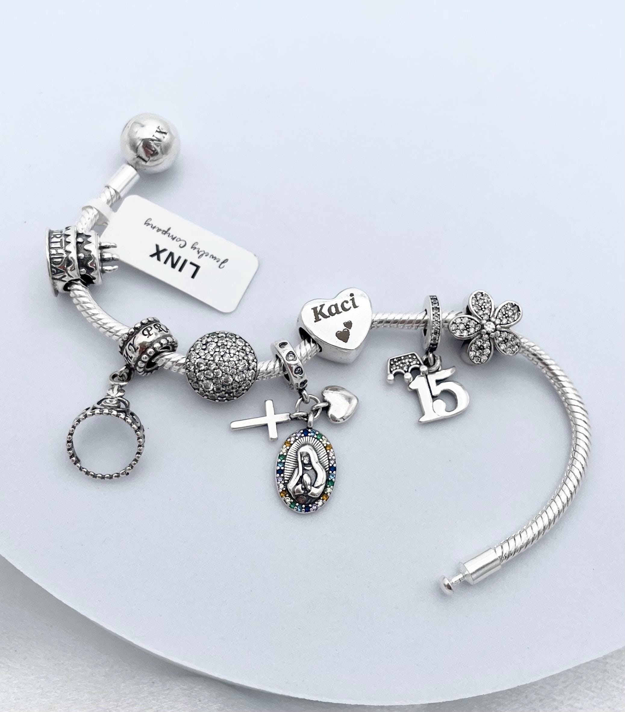 Linx Snake Chain Bracelet With Custom Name Religious Quinceanera