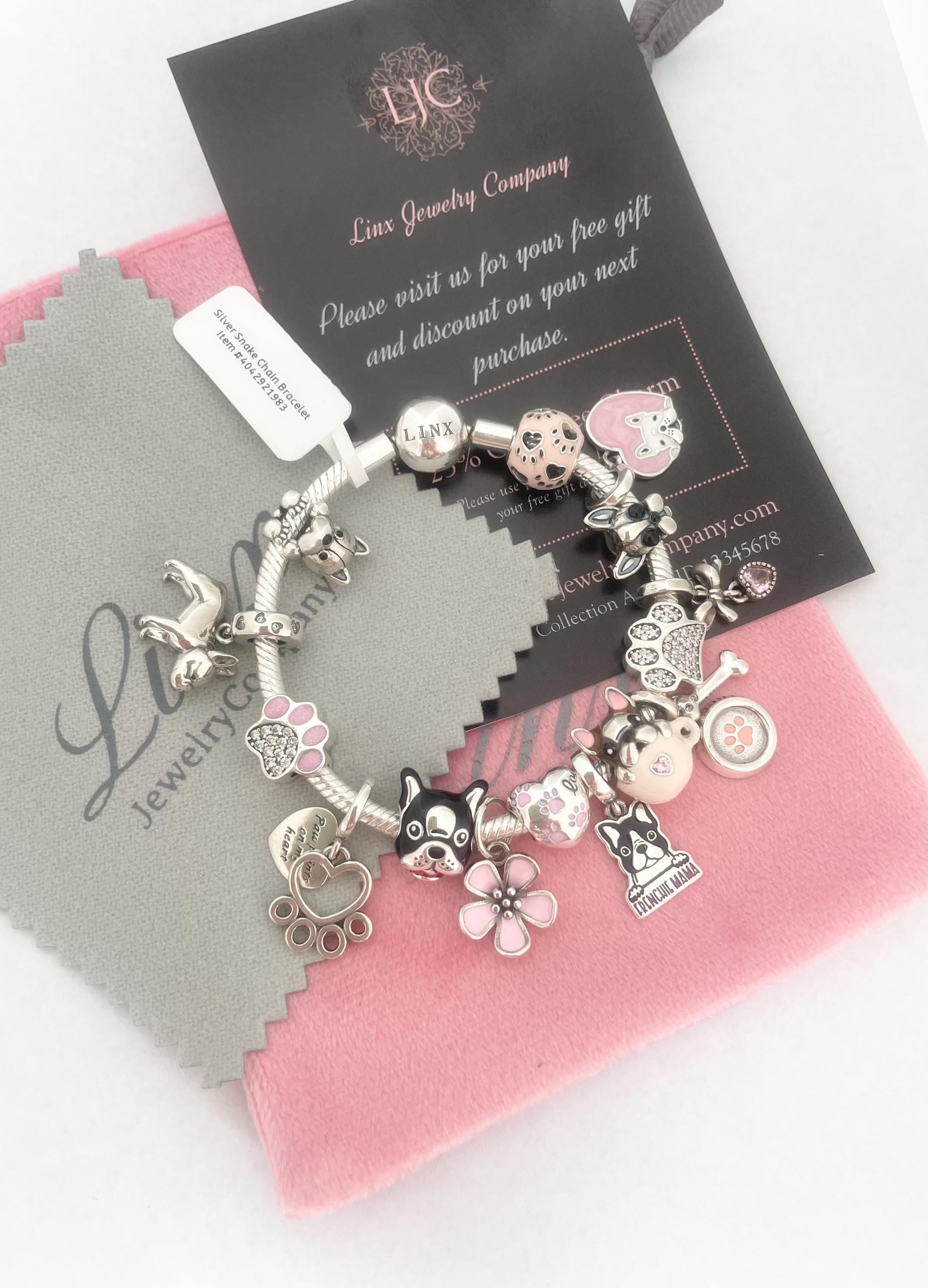 Linx Snake Chain Bracelet With French Bulldog Frenchie Themed 