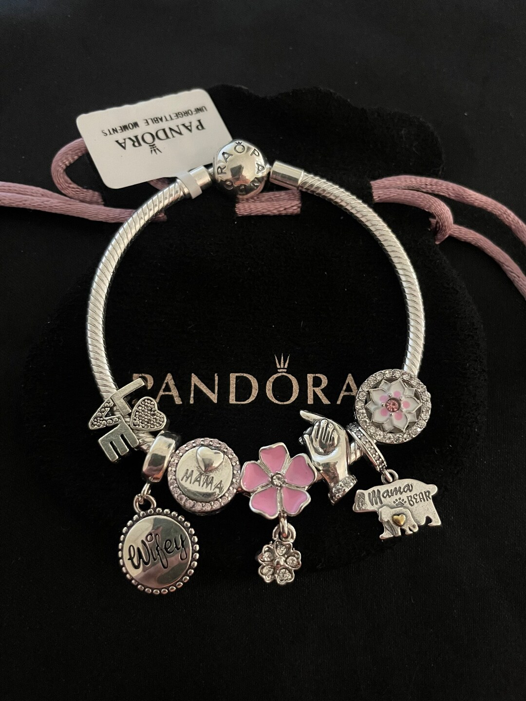 Pandora Bracelet With Mom and Wife Themed Charms - Etsy