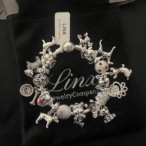 Linx Snake Chain Bracelet with Dog Themed Charms