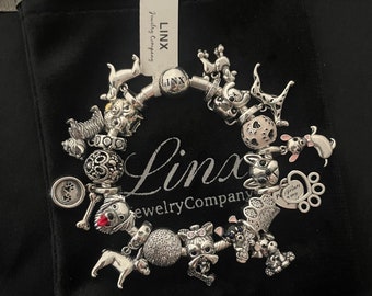 Linx シルバー スネークチェーンブレスレット ゴールデンレトリバー 