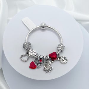 Pulsera de cadena de serpiente de plata Linx con dijes de golden retriever en plata de ley 925