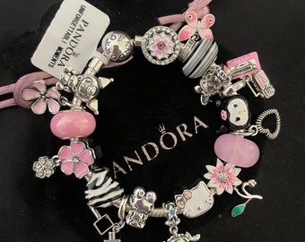 Pandora Bracelet With Kitty Themed Charms 