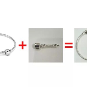 Puede incluir: Un brazalete de plata con un dije de plata adjunto. El brazalete est&aacute; hecho de peque&ntilde;os eslabones redondos. El dije es un peque&ntilde;o cilindro redondo con un dise&ntilde;o decorativo.