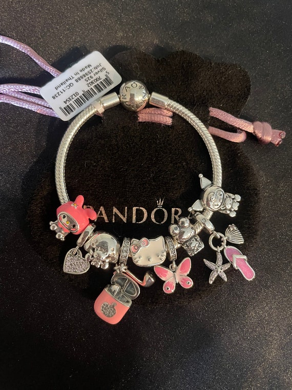 Christmas Theme Pandora Inspired Charm Bracelet, Silver Plated