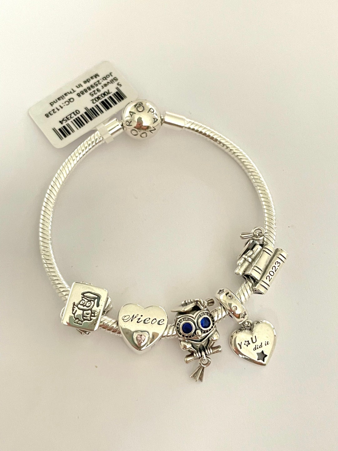 Pandora Bracelet With Niece Graduation Themed Charms Etsy