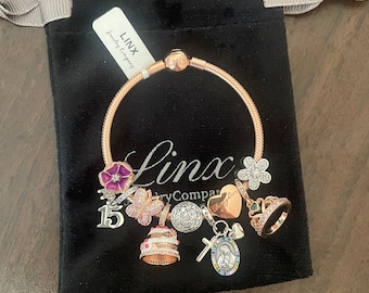 Linx Rose Gold Bracelet With Quinceanera 15th Birthday Themed
