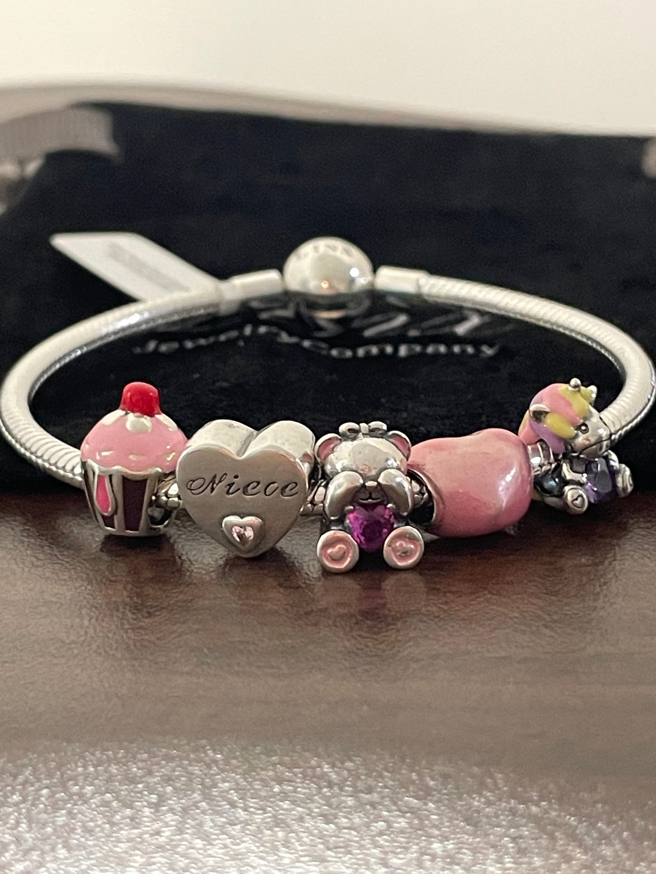 Braccialetto con ciondoli a forma di serpente in argento Linx con ciondoli a tema nipote in argento sterling 925. - Italia