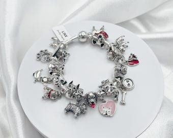Linx シルバー スネークチェーンブレスレット 犬モチーフのチャーム
