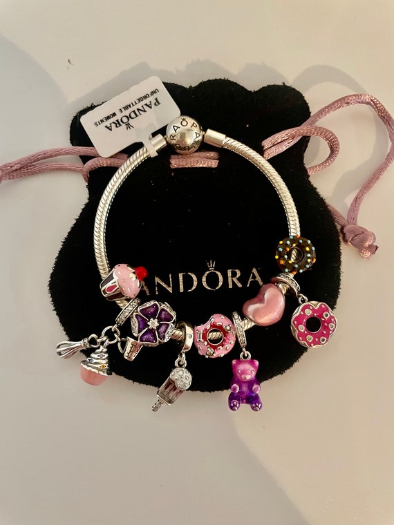 Pandora Bracelet With Pink Themed Charms 
