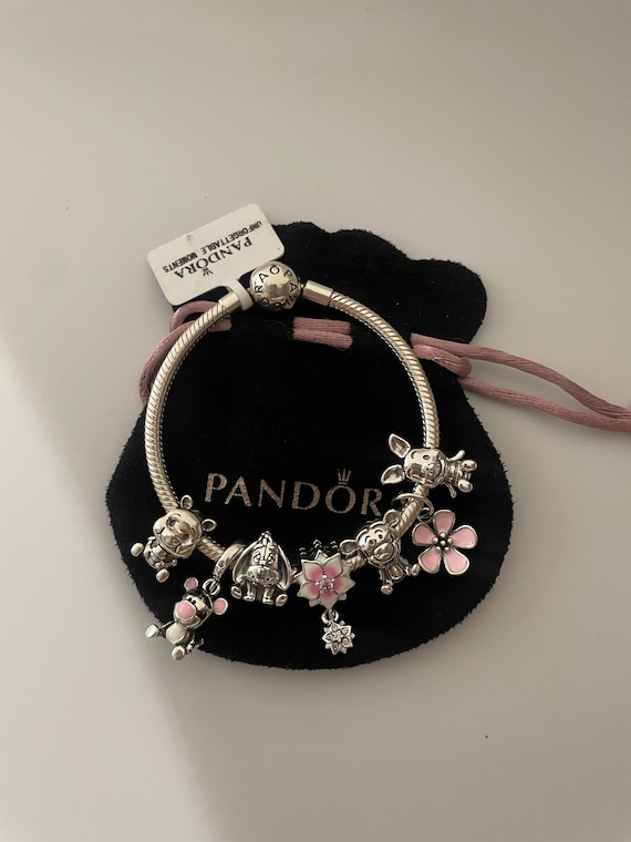 Pandora Bracelet with Pink Character Themed Charms