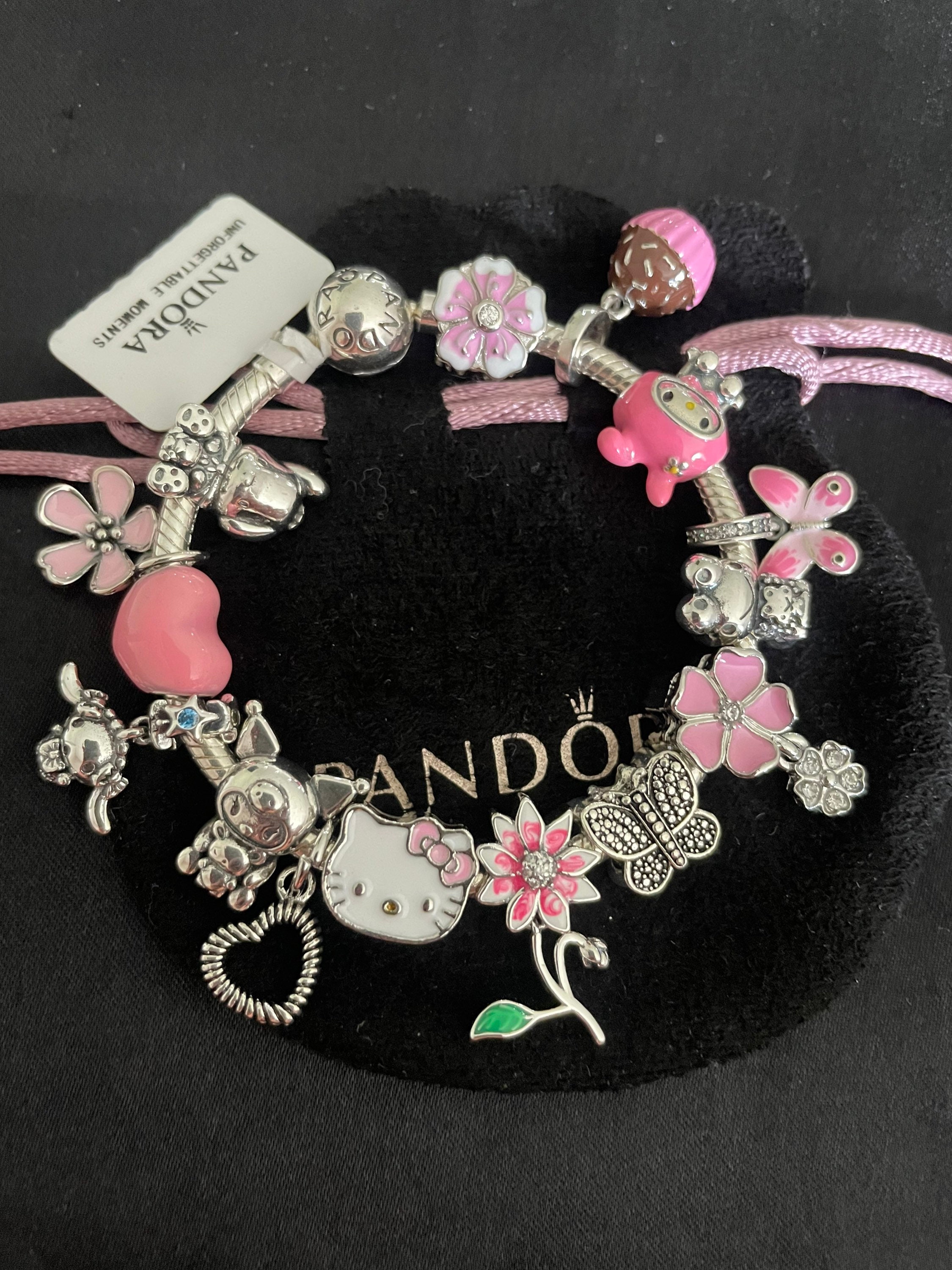 Handmade Hello Kitty charm for pandora Silver Size 00 - $15 New