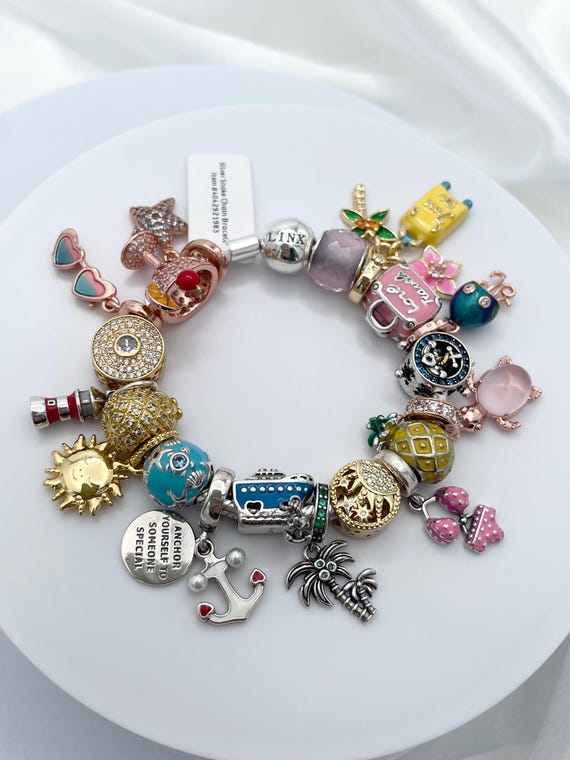 Linx Silver Snake Chain Bracelet With Cruise Travel and Vacation
