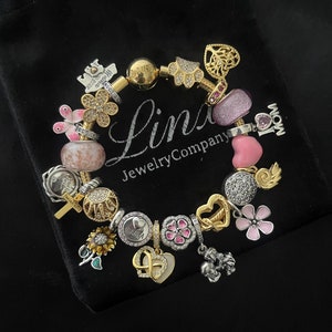 Linx Yellow Gold Bracelet with Mom Themed Charms