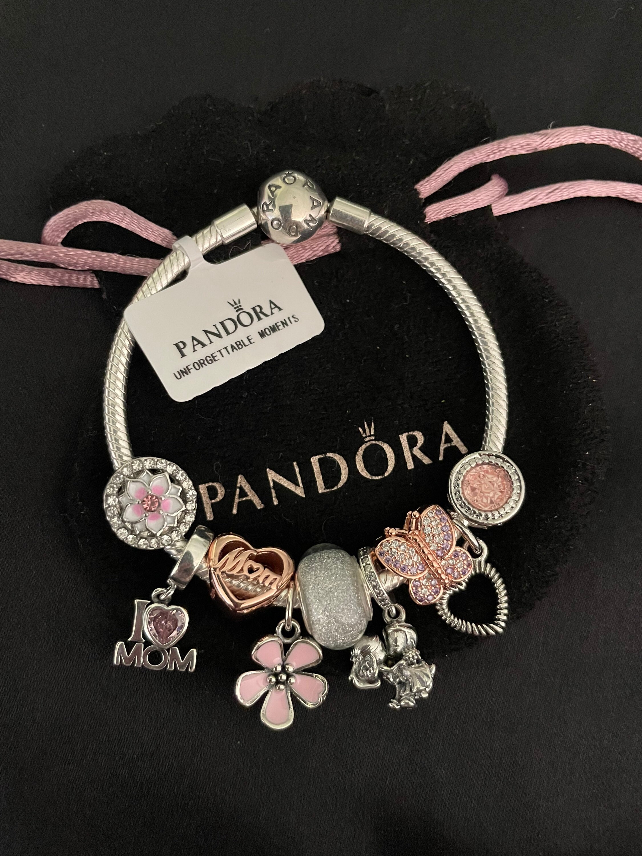 Pandora Bracelet With Mom Themed Charms Etsy