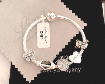 CZ Ball Clasp Snake Chain Bracelet - Sterling Silver - Silver Wholesalers