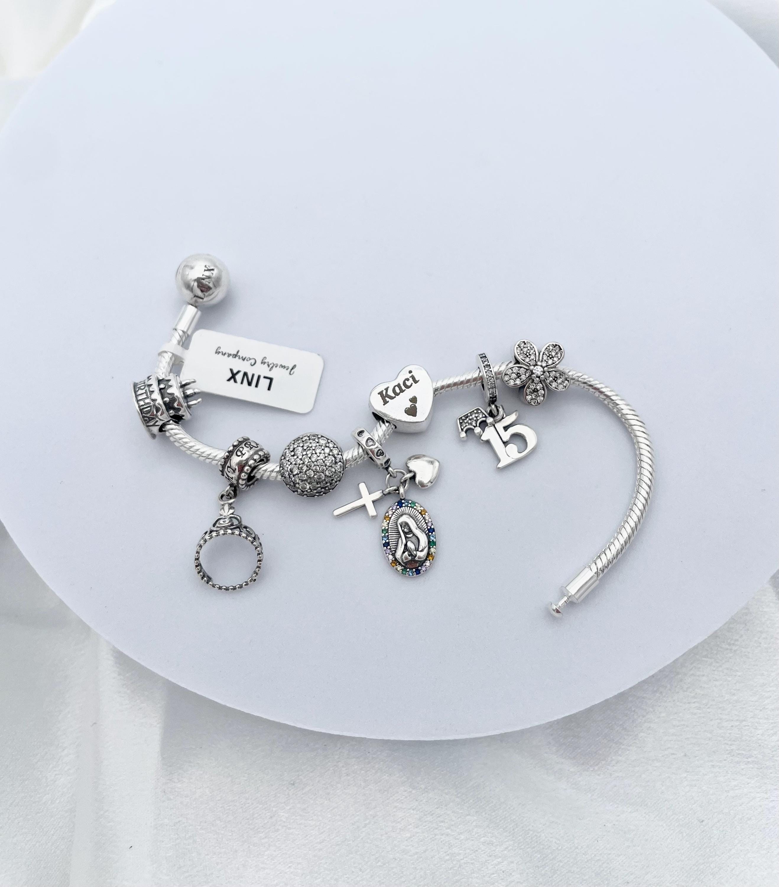 Linx Snake Chain Bracelet With Custom Name Religious Quinceanera