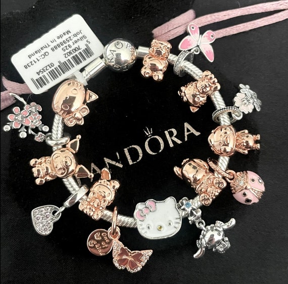 gold Pandora, gold Pandora bracelet, gold Pandora charms, gold