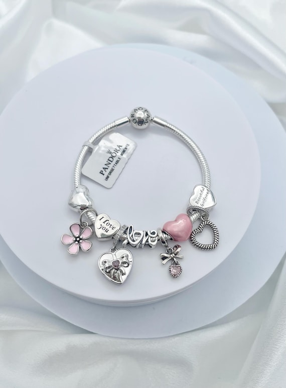 Pandora Bracelet With Girlfriend Love Heart Valentines Themed