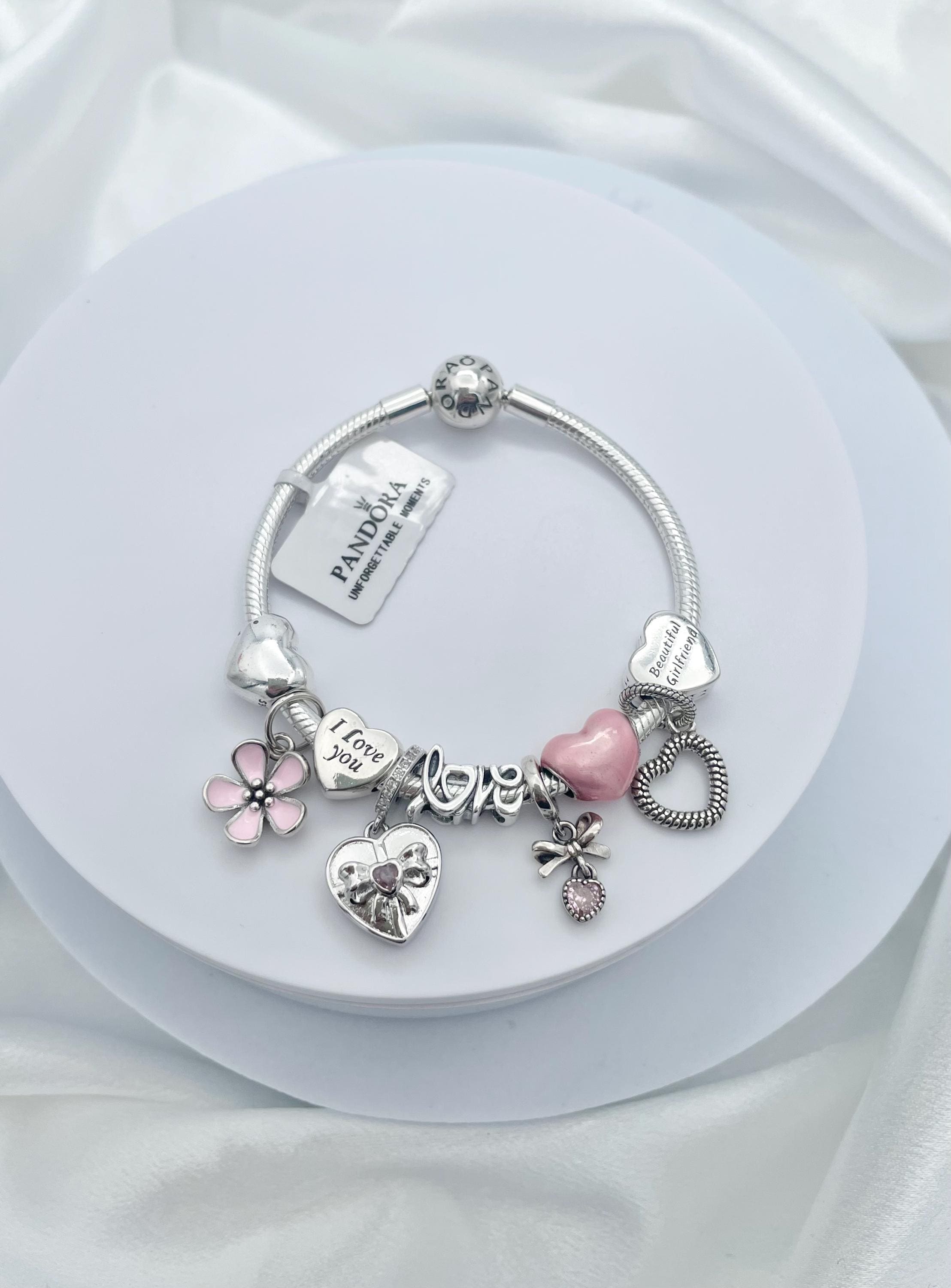 Pandora Bracelet With Girlfriend Love Heart Valentines Themed