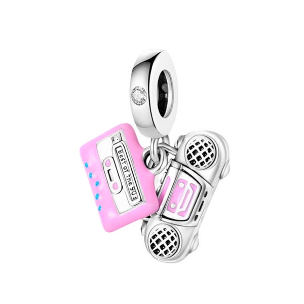 Charm pendentif boombox et cassette audio le meilleur des années 90