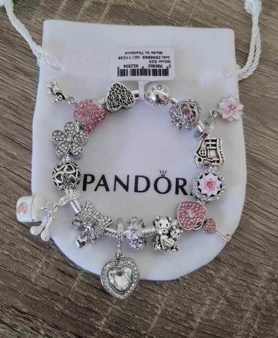 Pandora Bracelet Pink and Themed Charms - Etsy