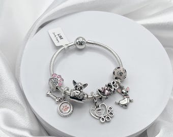 Cionondoli Perline Argento 925 Piccolo Chihuahua Adatta Bracciale - Foto 6