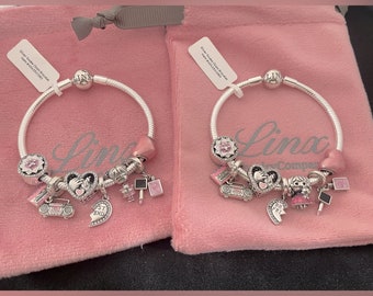 Braccialetto In Pelle Rosa Per Nipote Con Ciondoli – 16 Cm – Regalo Di Compleanno In Confezione Regalo