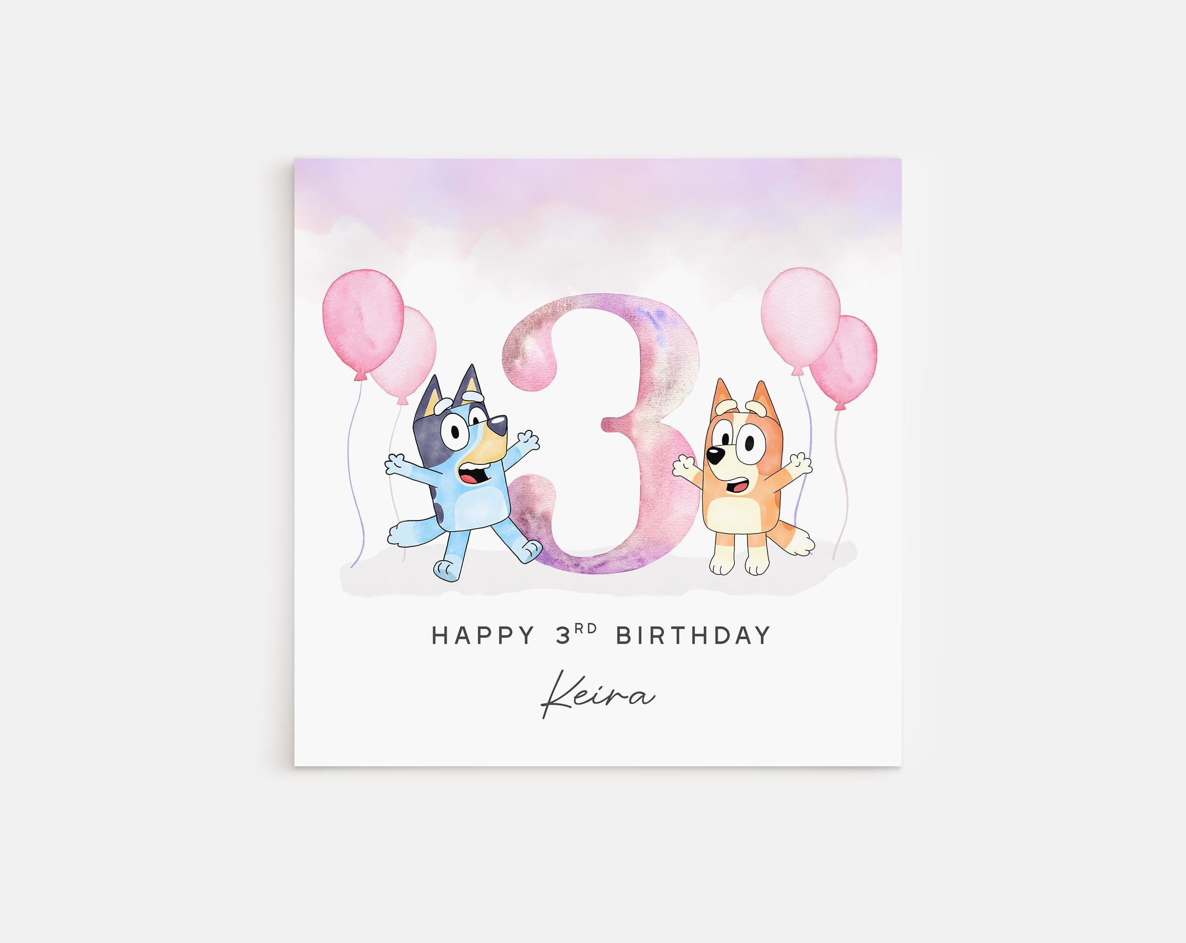 Personalsed Bluey Brthday Card - Any Age - Age Relatonshp - 1st 2nd - View #3