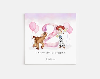 Personalised Printed 2nd Birthday Card Toy Story Jessie Bullseye