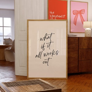 Et si tout allait bien, impression, art mural moderne citation inspirante, affiche motivante, décoration de chambre minimaliste esthétique, téléchargement numérique