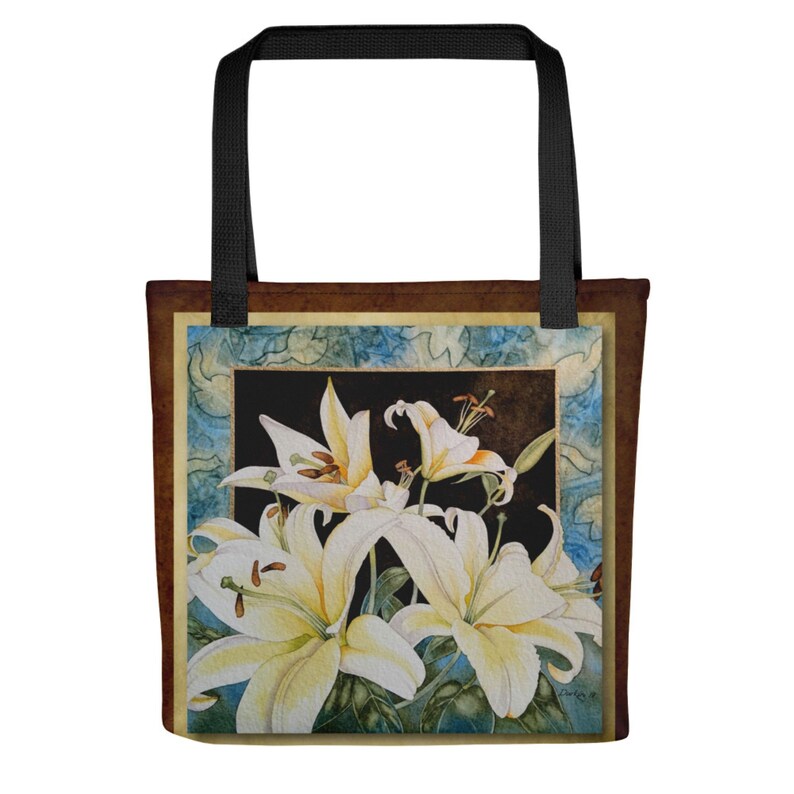 Art Print Tote Bag Rejoice Lilies, Print From Watercolor Etsy