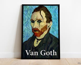 Póster Van Goth - Arte mural de estilo Dark Academia - Decoración mural con estética emo