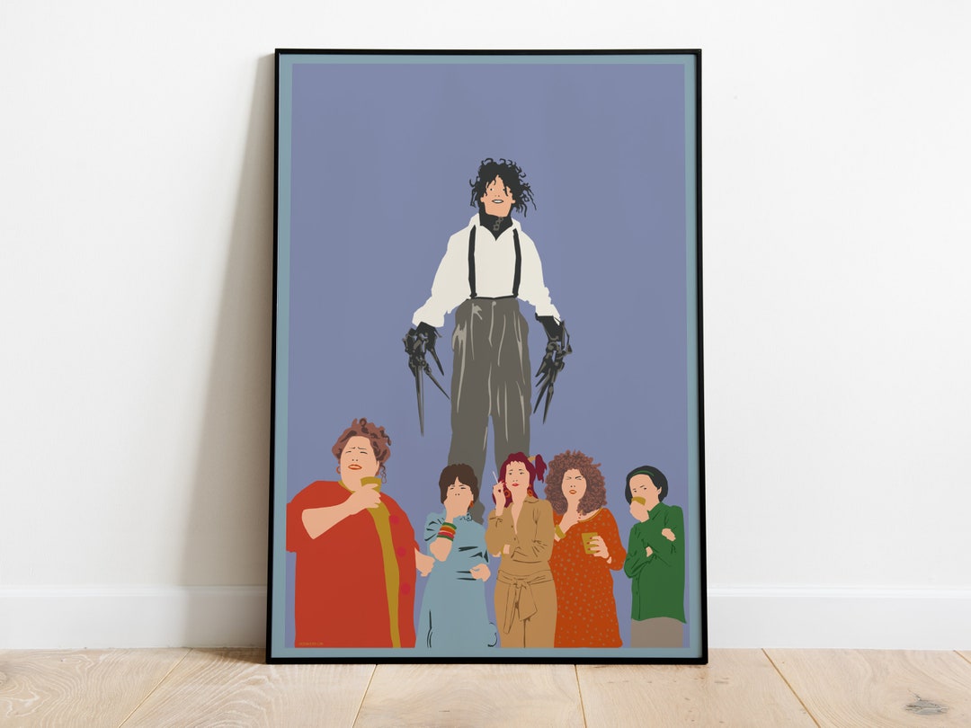 Edward Scissorhands Illustration Art Print, Tim Burton Movie Poster - Etsy