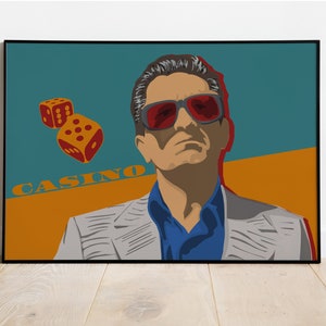 Casinò, Robert De Niro, Martin Scorsese - Opera d'arte Illustrazione Stampa Poster del film, carta semilucida di alta qualità