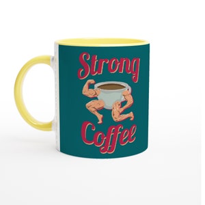 Strong Coffee, Breakfast | Artwork Illustration, Premium Print Ceramic Mug