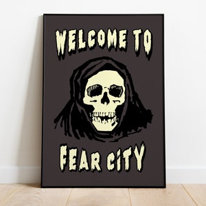 Welcome to Fear City, New York Brooklyn - Artwork Illustration Print, Premium Semi-Glossy Paper