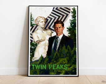 Póster de Twin Peaks - Lámina artística del detective Cooper - Regalo de decoración de pared de cine de David Lynch