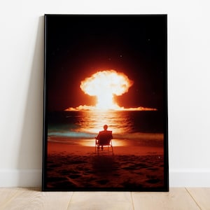 Nukleare Explosion Beach, Atomic Bomb Wall Decor, Apocalyptic Print - OSS Poster, Premium Semi-Glossy Paper