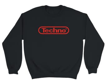 Sudadera con logo Techno - Camiseta de música electrónica - Camiseta para festivales rave - Regalo para DJs y clubes de música underground