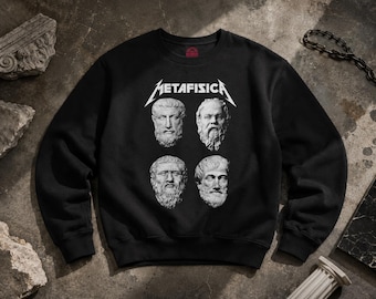Sudadera de filosofía Metafísica - Sudadera de los filósofos griegos Platón, Sócrates y Aristóteles - Regalo de ropa filosófica