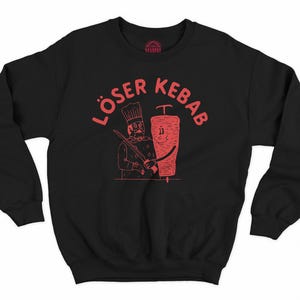 Loser Kebab, Chef di Kebab Divertente, Grafica Vintage per gli Amanti del Cibo - Felpa Girocollo Unisex Classica con Stampa HQ