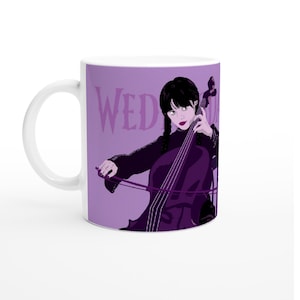 Wednesday, Jenna Ortega, The Addams Family - Tv Series Artwork Illustration, Print Ceramic Mug