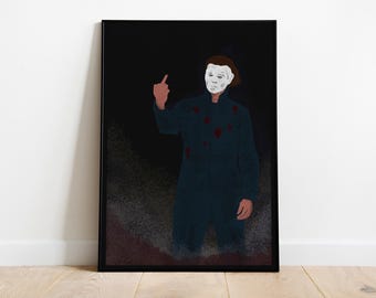 Michael Myers Poster - Halloween Slasher Illustration Art Work - Horror Halloween Decor