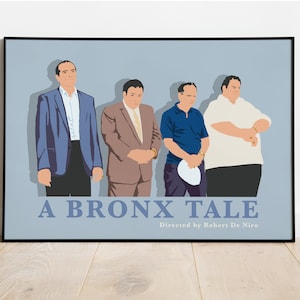 A Bronx Tale Gang, Robert De Niro - Artwork Illustration Print Movie Poster, Premium Semi-Glossy Paper