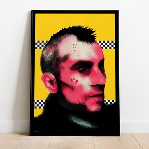 Robert De Niro, Taxi Driver, Martin Scorsese - Artwork Illustration Print Movie Poster, Premium Semi-Glossy Paper
