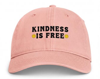Gorra "La amabilidad es gratis" - Gorra con cita positiva estilo costero - Regalo de ropa para concienciar sobre la salud mental