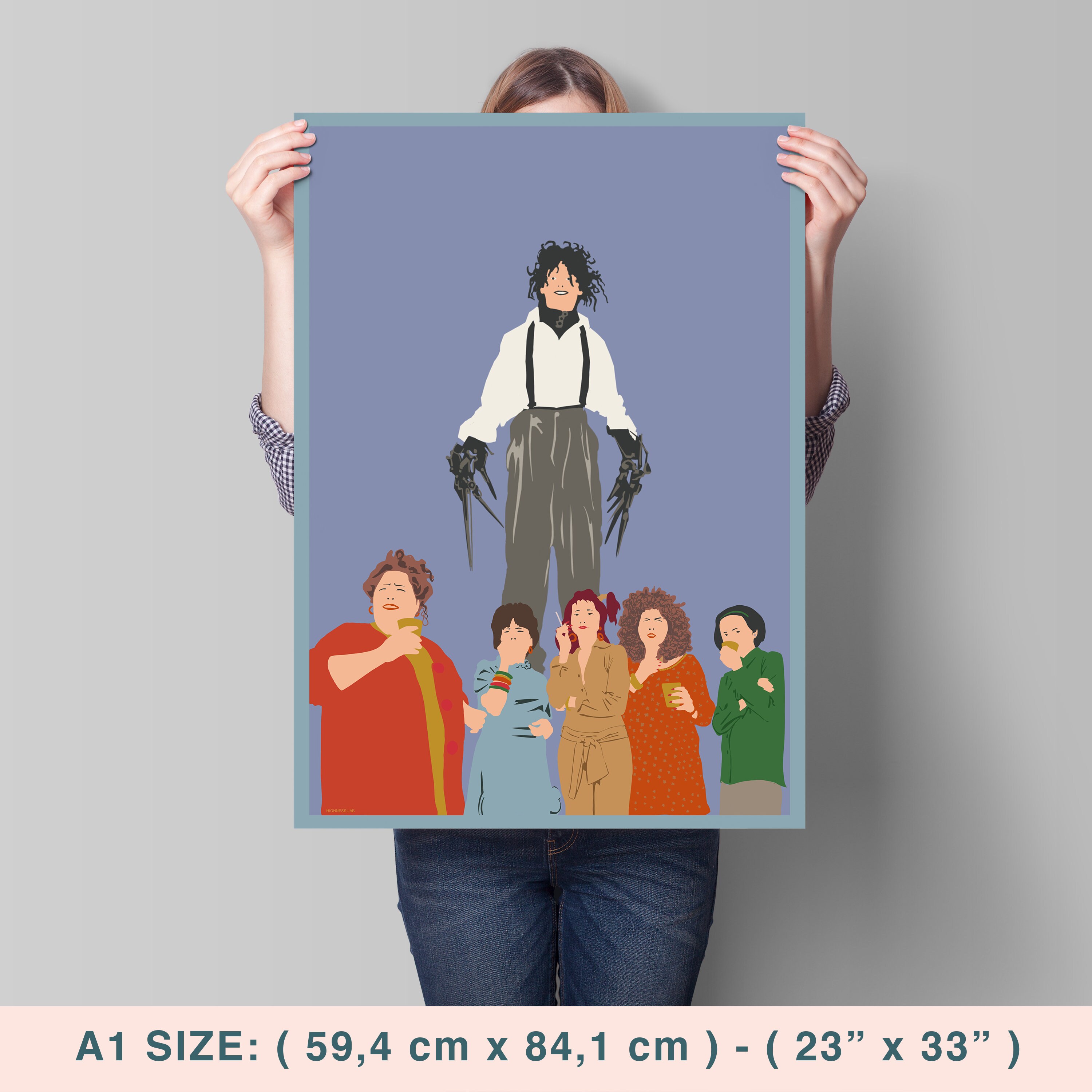 Edward Scissorhands Illustration Art Print, Tim Burton Movie Poster - Etsy